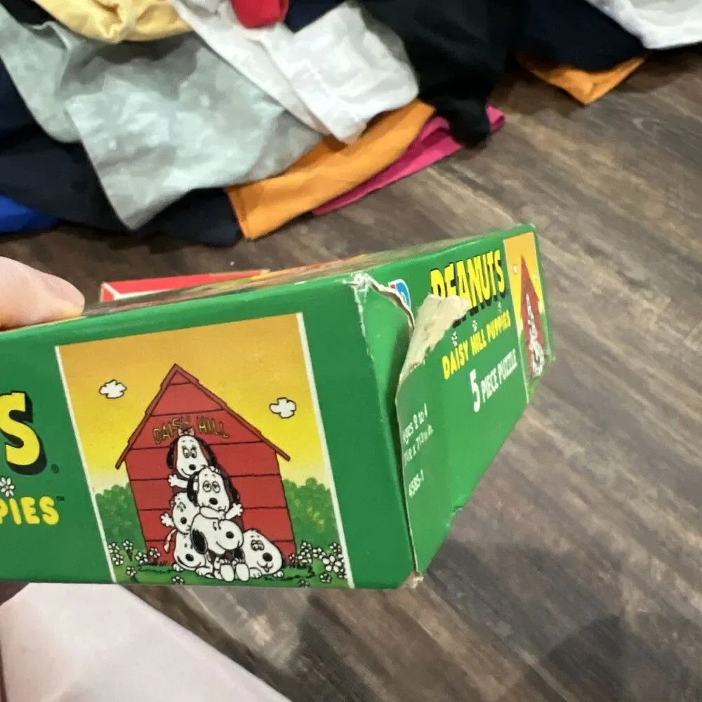 Vtg Milton Bradley PEANUTS 5 piece Puzzle Lot of 2 Snoopy